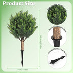 Shinoske 23.8" Artificial Cedar Topiary Ball Trees,Set of 2 Outdoor Faux Evergreen Shrubs with Ground Spike,UV Resistant Fake Cedar Plants for Front,Garden,Porch,Yard