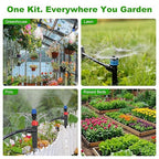 Compact Programmable Solar Automatic Plant Waterer Kit Work with Indoor Outdoor,Self Watering Drip Irrigation Pump Indoor/Outdoor Vacation Free (236 FT (36FT Main Tube+200FT Distribution Tube) Kit)