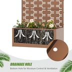 Casaphoria Metal Raised Garden Bed with Trellis, 59"x30"x12" Planter Box for Climbing Plants, Vegetables & Vines, Features Drainage Holes and Privacy Screen, Brown-Brick