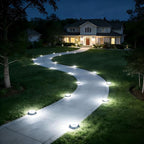 Flacchi Solar Lights Outdoor Waterproof - 2-in-1 Solar Powered Ground Lights Outdoor Solar Disk Light Landscape Light for Deck Step Patio Yard Pathway Walkway Driveway Garden (Cool White, 12 Pack)