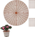 20.5 Inch Plant Pot Cover,Durable Cat & Dog Digging Stopper with Deep Stakes,Adjustable Soil Guard Grid for Indoor & Outdoor Flower Pots,Brown Animal Protector