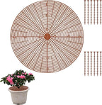 20.5 Inch Plant Pot Cover,Durable Cat & Dog Digging Stopper with Deep Stakes,Adjustable Soil Guard Grid for Indoor & Outdoor Flower Pots,Brown Animal Protector