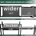 FLINTER Wider Garden Kneeler and Seat, Heavy Duty Thick Gardening Bench for Kneeling and Seat - Garden Kneelers for Seniors, Gardening Stools for Women, Grandparents, Gardeners, Black