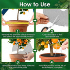 Plastic Mesh Soil Protector with Ground Stakes 10Pcs – Plant Pot Covers Indoor Plant Protector from Cats and Outdoor Garden Cover from Animals, 12 Inch