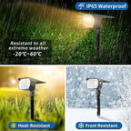 WENATY Solar Spot Lights Outdoor Waterproof IP65, 6 Pack Landscape Spotlights with 46 LEDs, 3 Modes Auto On/Off Solar Powered Flood Lights for Outside Pathway, Yard, Garden, Walkway (Warm White)