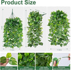 Faux Outdoor Plants Fake Hanging Plants for Outdoors Outside Decorations, 2 Pcs Green Faux Pothos Plant Vines Realistic UV Resistant Artificial Greenery for Planters Porch Garden Yard Front Door Patio