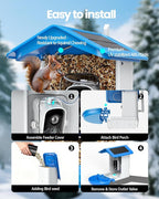 Smart Bird Feeder with Camera 2.5K QHD, AI Identify 16000+ Birds, Auto-Capture & Motion Detection, IP65 Waterproof, 5W Solar Panel, 140° Field of View, Bird Watching Gift
