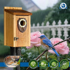 SISTERBIRD Bird Houses for Outside, Premium Wooden Bluebird Houses for Outside, Assembly Birdhouses for Outdoors, Weatherproof Bird House, Bluebird Finch Swallow Wren Chickadee