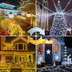 Warm White and Cool White Color Changing Solar String Lights for Outside, 2 Pack 400LED Solar Fairy Lights Outdoor Waterproof, Copper Wire with 8 Modes Solar Twinkle Lights for Tree Garden Party