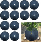 12Pcs Tree Protection Weed Mats, Tree Protection Weed Block Mulch, Weed Barrier Mat Tree Mat, Round Weed Barrier Plant Cover, Weed Mats Covering Ring for Indoor Outdoor Gardens(42cm)