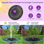 3.5W Solar Bird Bath Fountain Pump, Solar Powered Water Pump, Outdoor Water Fountain with 8-in-1 Nozzles, 4 Fixed Pipes for Hummingbirds, Garden, Pool, Pond