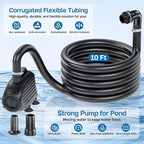POPOSOAP Pond Waterfall Spillway Kit with 1200GPH Pond Pump & S104 Pond Filter, Filter Media, Pond Spillway for Outdoor Pondless Waterfall and Streams, Pondless Water Feature