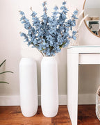 6PCS Delphinium Artificial Flower Lifelike Silk Larkspur Flowers Plant 35.43" Long Stem Blossoms Fake Flowers for Tall Vase Floral Arrangements Home Table Wedding Decor(Dusty Blue)
