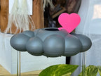 Stormy Dripping Rain Cloud with Pink Heart Charm