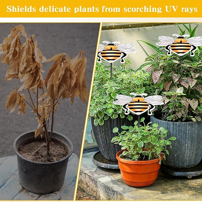 4 Pack Corrugated Plastic Plant Umbrellas for Outdoor Plants 12 Inch Garden Plant Shade Cover Hot Sun Animal Plants Umbrella for Patio, Potted Plant and Garden Beds Decor