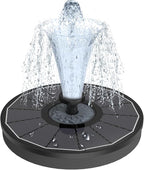 Yzert Solar Fountain for Bird Bath Direct Sunlight High Efficiency 3.5W Glass Panel Solar Water Fountain Outdoor Garden Flower (Black)