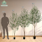 VIVATREES 7FT Olive Tree Artificial Indoor, 84in Tall Faux Olive Tree with Pot, Fake Potted Tree with Fruits for Home Office Decor