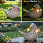 mocosa Solar Garden Statues Bird and LED Lights Birthday Gifts for Women Mom Grandma Solar Outdoor Cat Decor for Outside,Outdoor Solar Lights for Yard, Garden and Patio, Unique Gift for Women