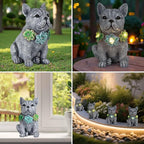 Solar Garden Statues Dog with Succulent and LED Lights Birthday Gifts for Women Mom Grandma Solar Outdoor Dog Decor for Outside,Outdoor Solar Lights for Yard, Garden and Patio, Unique Gift for Women