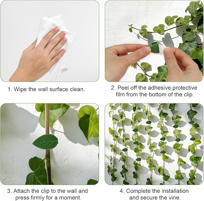 Plant Vine Wall Clips 70PCS Plant Clips for Climbing Plants with 84PCS Strong Adhesion Sticky Glues Plants Leaf Holder Garden Clip for Climbing Plants Gardening Tools Gifts for Gardeners