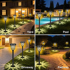 Solar Lights Outdoor 8 Pack Solar Garden Lights Waterproof IP65 Solar Landscape Lights Solar Pathway Lights for Patio, Yard, Driveway Decoration (Warm White