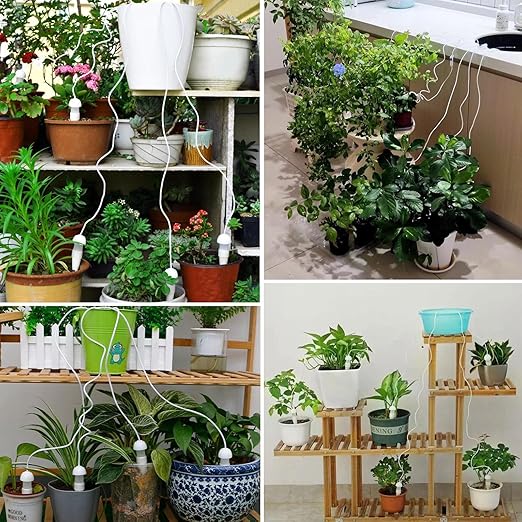 New Upgraded Plant Watering Stakes, Self Watering Stakes with Valve Switch Control, Self Watering Planter Insert for Pots, Automatic Plant Waterer for Vacation/Indoor & Outdoor Use (9)