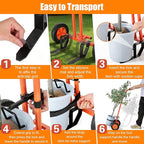 Plant Caddy with Wheels, Heavy Duty Plant Dolly Cart with Non-Slip Silicone Grids Adjustable Grabbing Arm, Suction Cups, Indoor Outdoor Plant Mover for Heavy Pots, Supports Plants Up to 175 lbs Orange