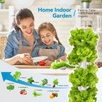 JESLED Hydroponic Tower with Tent, Hydroponics Growing System with 5000K Full-Spectrum Grow Lights, Dual Timers for Auto Watering & Lighting, Grows 45 Herbs & Vegetables, 20L Water Tank, High 66.2"