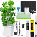 Carpathen Hydroponic Tower Growing System - Indoor Vertical Gardening System for 30 Plants - Complete Kit with Timer, PH+TDS Meter, Water Level Gauge - Self Watering Indoor Herb Garden Without Soil