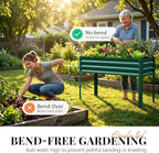 KING BIRD Large Raised Garden Bed with Legs Galvanized Elevated Planter Box 48×24×32 in for Backyard, Patio, Balcony, 400lb Capacity, Green