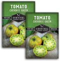 Cherokee Green Tomato Seeds for Planting – Heirloom Green Tomato Variety with Rich Sweet Flavor – Large Non-GMO Beefsteak Tomatoes for Slicing and Salads – Survival Garden Seeds (2 Pack)