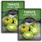 Cherokee Green Tomato Seeds for Planting – Heirloom Green Tomato Variety with Rich Sweet Flavor – Large Non-GMO Beefsteak Tomatoes for Slicing and Salads – Survival Garden Seeds (2 Pack)