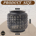 FillTouch 2 Pcs Rustic Hobnail Planter Pot, 7.5" Indoor Outdoor Cement Fiber Flower Pot, Decorative Farmhouse Container for Succulent, Flower & Herb, Vintage Brown Vase for Patio, Balcony Home Decor