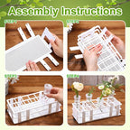 Willinglong 11 Pcs 60ml Large Floral Tubes with Rack Holder Set for Milkweed Cuttings Floral Stem Water Tubes for Fresh Flowers Raising Caterpillars Monarch Butterfly Habitat Flower Arrangements