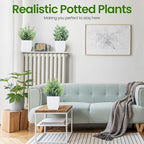 Unittype 12 Pcs Fake Plants Small Artificial Faux Plants for Shelf Mini Plastic Potted Greenery for Home Office Desk Bathroom Bedroom Indoor Decor(White Pot,Gray)