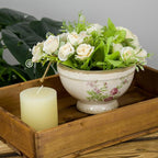 Dosayes Vintage Ice Crackle Grazd Ceramic Flower Pot with Drainage Holes, 4.33 Inch Rustic Planter for Indoor Plants, Outdoor Garden, Farmhouse Gift Tuscan Decor (Pink)