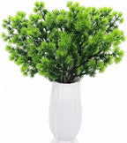 Artificial Pine Branches, Green Leaves Aquarium Plants Alga Greenery Sargassum Bush Faux Shrubs Table Centerpieces Arrangements for Christmas Wreath Garland Gift DIY Wall Front Door Decoration 4 Pacs