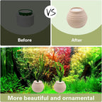 4 PCS Aquatic Plants Fixed Ring Set, Anti-Floating Ceramic for Fixing Water Plants Fish Tank Landscaping Ornaments Aquarium Decoration (White)