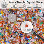 3 Lb Crystal Chips Bulk Tumbled Crushed Quartz Stones, 7 Chakra Crystal Quartz Rocks Healing Stones Pebbles for Vases Filler, Aquarium Gravel Rocks, Succulent Plants Decor