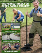 Steel Tamper Tool, 8''x8'' Heavy Duty Hand Tamper for Soil Compaction, 48" Adjustable Handle with Non-Slip Grip, Ground Dirt Tamper for Landscaping, Patio, Asphalt Repair with Gloves
