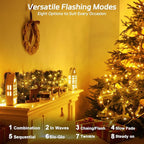 cshare Solar Fairy Lights Outdoor Waterproof,16.4ft 50LED Solar String Lights for Outside 8 Modes 2 Packs for Christmas Halloween Holiday Patio Backyard Garden Deorations Warm White