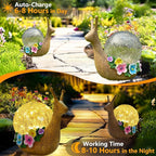 Solar Snail Garden Decorations Outdoor Lights Yard Decor,Resin Fariy Statues Cracked Glass lamp Outside for Backyard Patio Lawn Porch,Unique Gifts for Women Mom Grandma