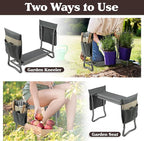 Pure Garden Garden Kneeler and Seat - Kneeling Pad Garden Stool with Tool Pouches - Gardening Gifts for Mom, Dad, Seniors, or Grandparents (Gray)
