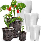 Bluepro 30 Packs 7/5/4 Inch Reinforced Clear Nursery Pots with Drainage Hole, Transparent Variety Pack Plastic Plant Pot Seedling Planter for Vegetable Propagation, Root Cutting, Seed Starting