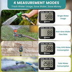 Geevon Garden Hose Water Flow Meter with Brass Inlet Metal Thread, High Accuracy & IPX6 Waterproof for Outdoor Garden Watering, RV Water Tank Filling, Lawn Sprinkler, and Nozzle Sprayer (1 Pack)