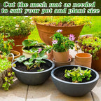 10Pcs Plant Pot Grids - 11.8Inch Plant Pot Cover with 10 U-Shaped Nails, Cuttable Soil Cover Protector from Cats, Dig-Free Soil Cover Flower Pot Grid Guard