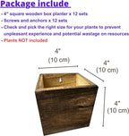LaLaGreen Indoor Planter Box for Plants (4x4 Inch, 12 Pack) Small Square Wooden Wall Mounted Planters Wood Window Boxes Hanging Flower Pot Plant Holder Outdoor Herb Modern Vertical Garden Home Decor