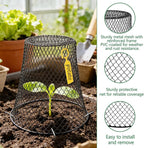 Cyrico 12 Pcs Plant Protectors from Animals, Chicken Wire Cloche Kit with Stakes and Labels, Metal Mesh Garden Cloches Keeps Out Rabbits, Squirrels and Birds for Seedlings Vegetables Flowers Outdoor