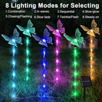 Set of 6 Arcylic Solar Butterfly Lights for Outside, Solar Powered Garden Decorations with 8 Lighting Modes, Outdoor Waterproof Pathway Lights for Yard, Patio Plant Pot, Flower Bed (Butterfly)