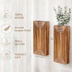 Wooden Wall Planter Vase,2 Pack Hanging Planter for Indoor Fake Plants Modern Boho Farmhouse Wall Art Decor for Home Indoor Kitchen Modern Farmhouse Bathroom Living Room Dining Room(Brown)